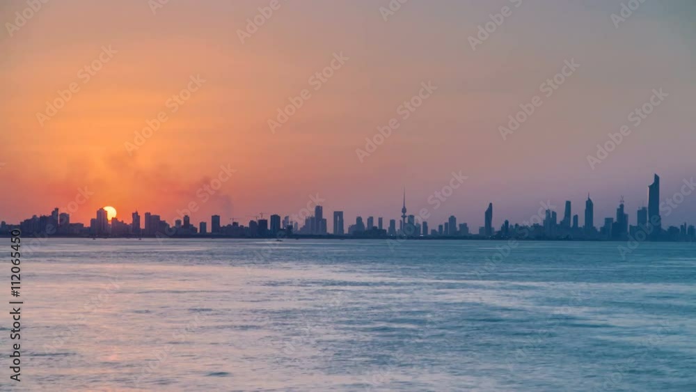 Kuwait cityscape during the sunset timelapse Kuwait cityscape during the sunset timelapse