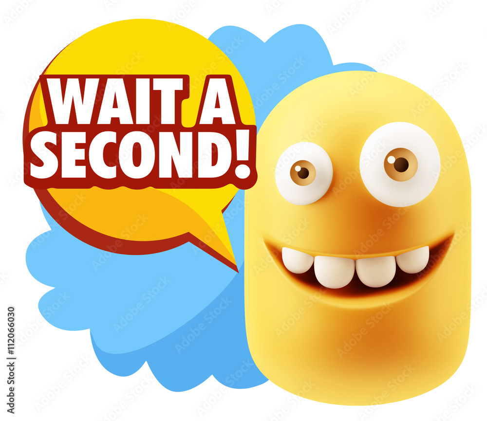 3d Illustration Laughing Character Emoji Expression saying Wait 3d Illustration Laughing Character Emoji Expression saying Wait
