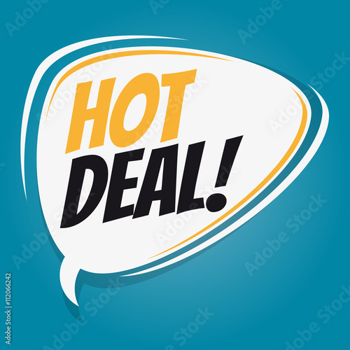 hot deal retro speech bubble