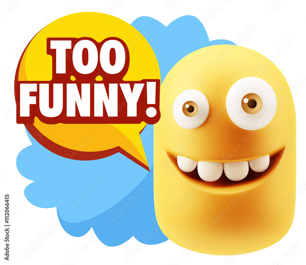 3d Rendering Smile Character Emoticon Expression saying Very Fun 3d Rendering Smile Character Emoticon Expression saying Very Fun
