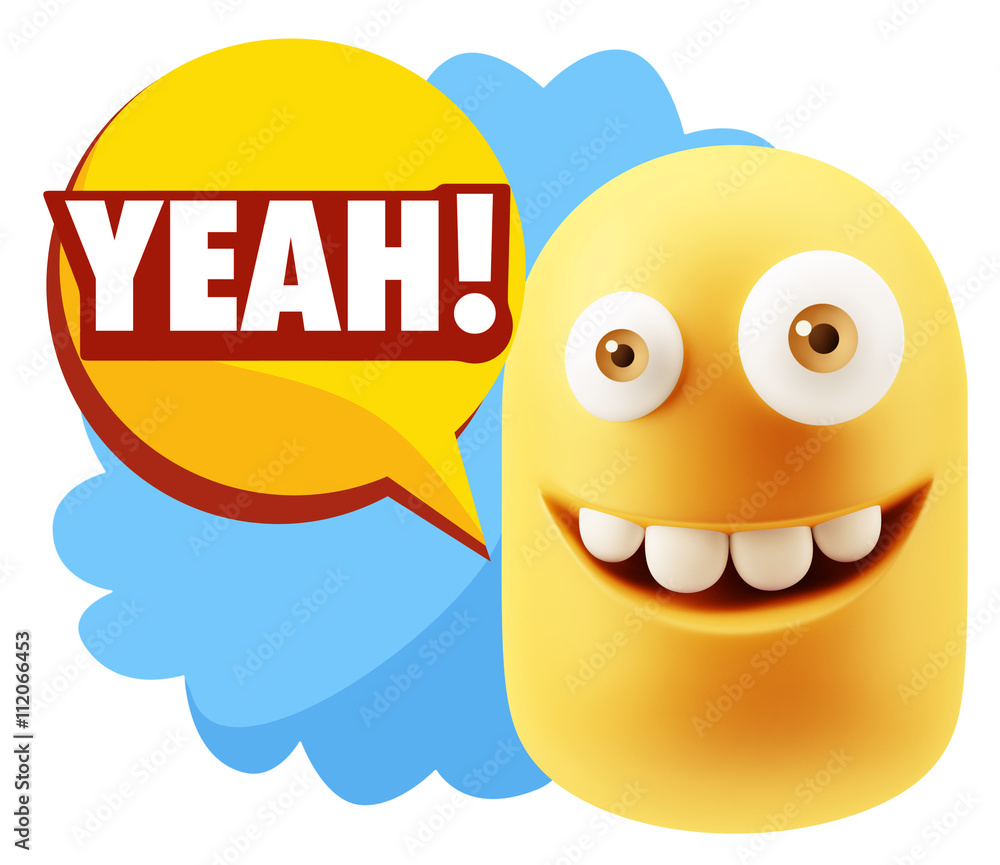 3d Illustration Laughing Character Emoji Expression saying Yeah 3d Illustration Laughing Character Emoji Expression saying Yeah