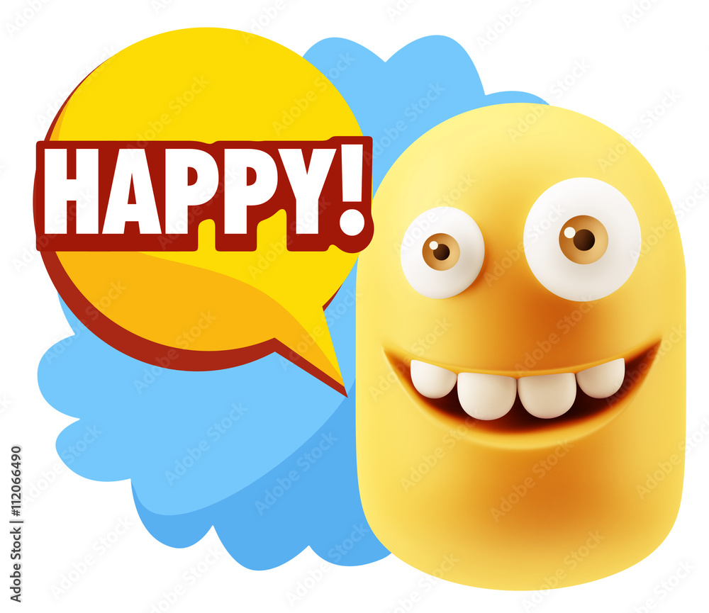 3d Rendering Smile Character Emoticon Expression saying Happy wi 3d Rendering Smile Character Emoticon Expression saying Happy wi