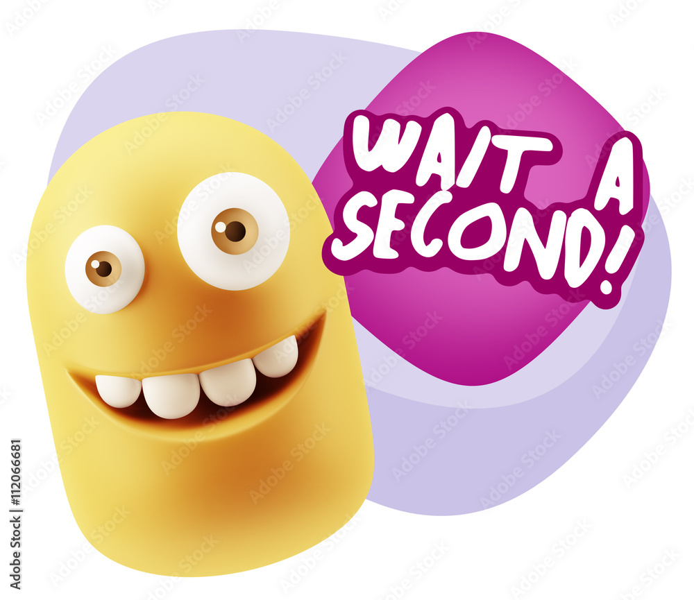 3d Illustration Laughing Character Emoji Expression saying Wait 3d Illustration Laughing Character Emoji Expression saying Wait
