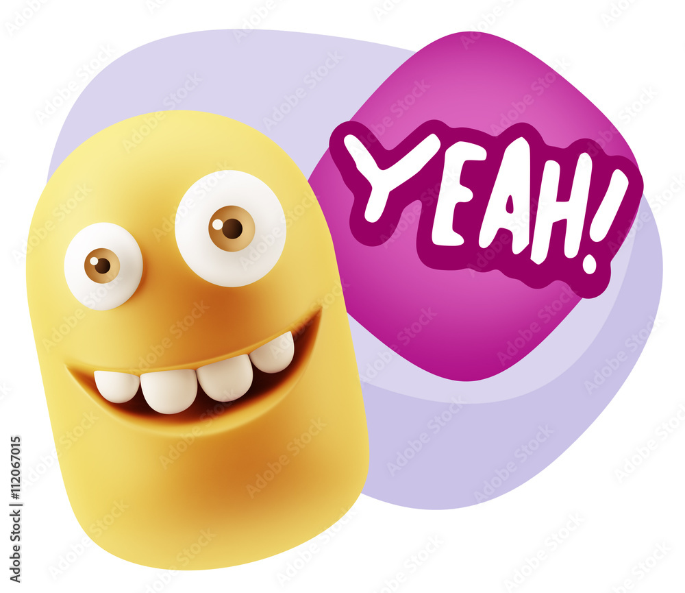 3d Illustration Laughing Character Emoji Expression saying Yeah 3d Illustration Laughing Character Emoji Expression saying Yeah