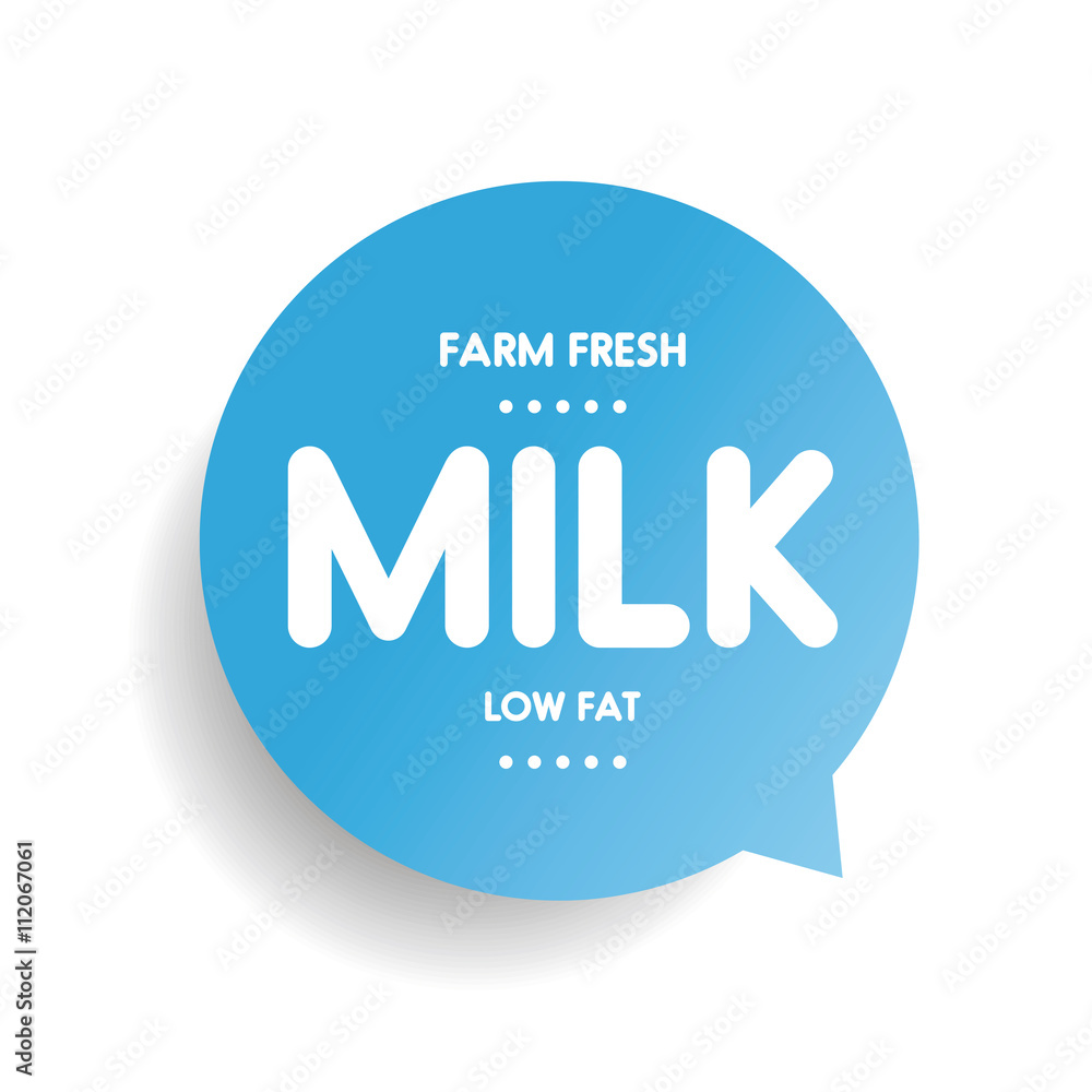 Farm fresh Milk - Low fat label vector Farm fresh Milk - Low fat label vector