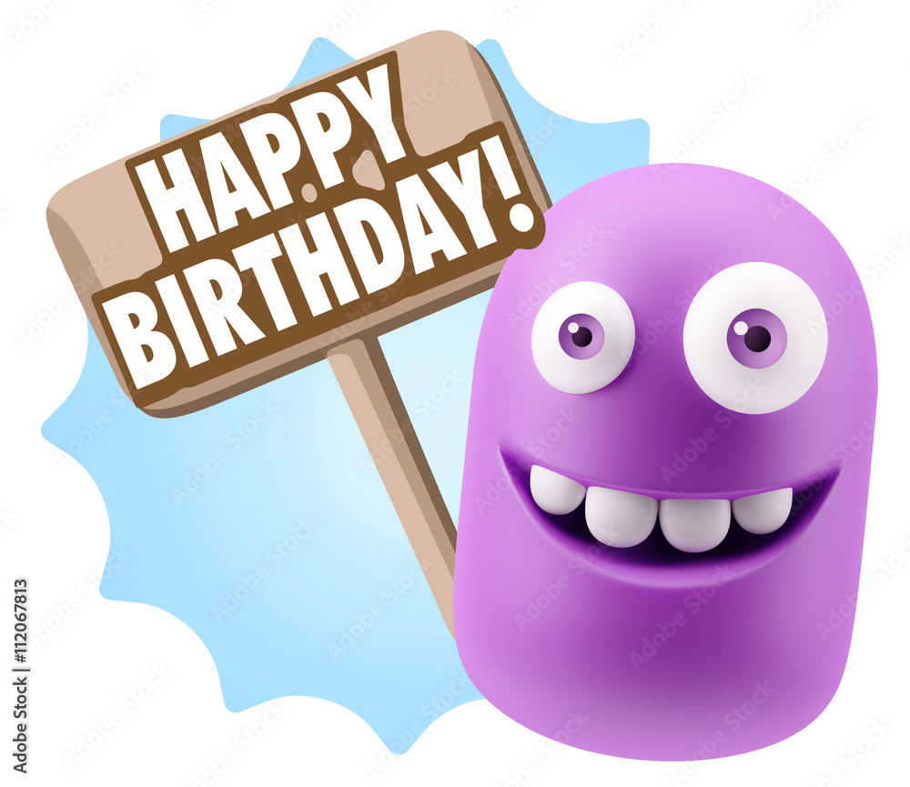 3d Rendering Smile Character Emoticon Expression saying Happy Bi 3d Rendering Smile Character Emoticon Expression saying Happy Bi