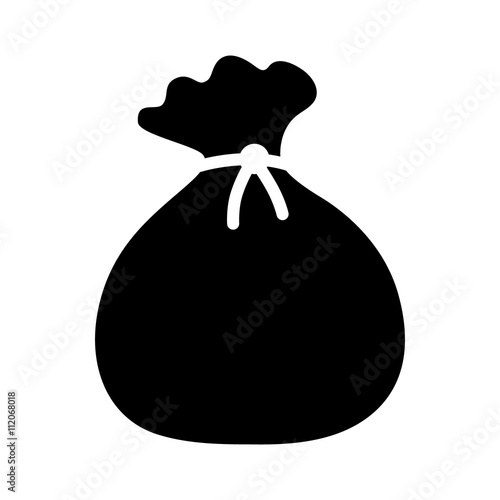 Tied pouch bag or sack flat icon for apps and websites
