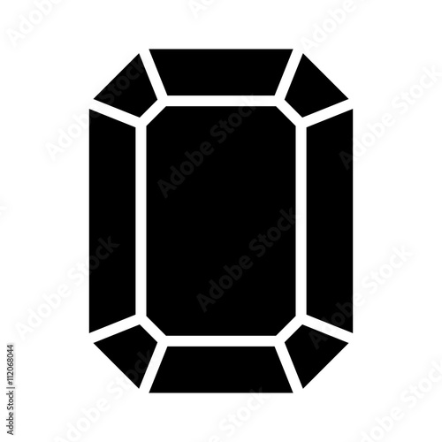 Rectangular emerald gem flat icon for apps and websites