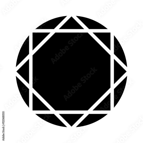 Round ruby or diamond gem flat icon for apps and websites