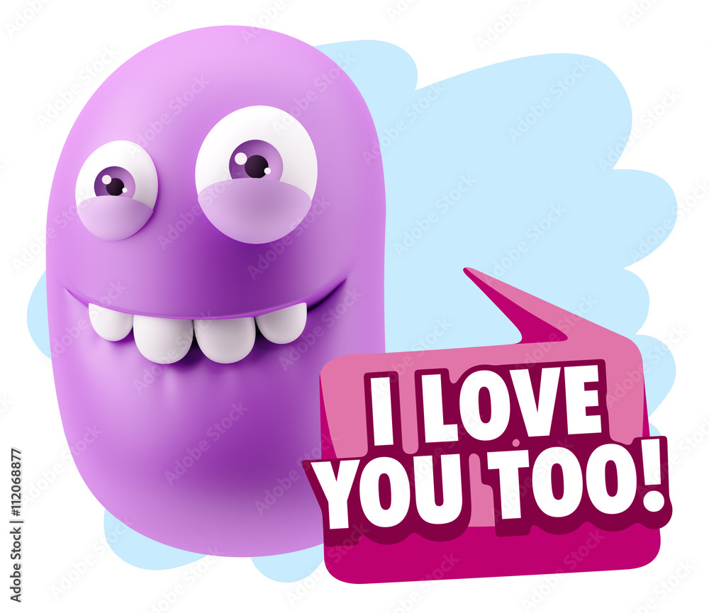 3d Illustration Laughing Character Emoji Expression saying I Lov 3d Illustration Laughing Character Emoji Expression saying I Lov