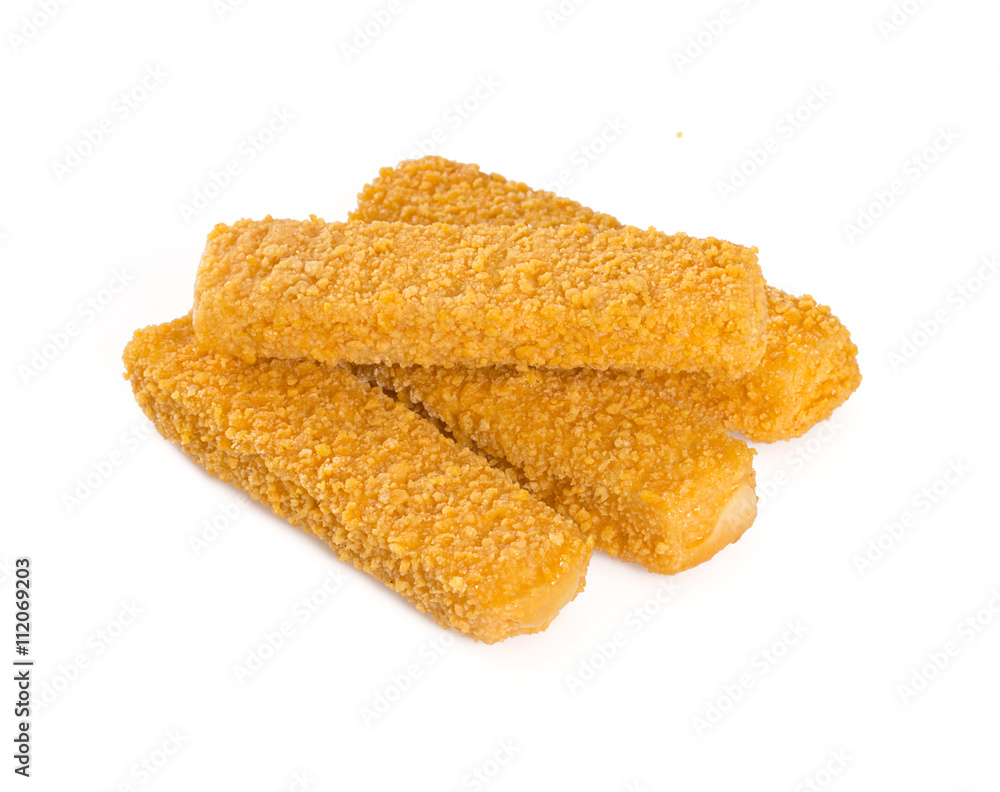 fish sticks isolated on white fish sticks isolated on white