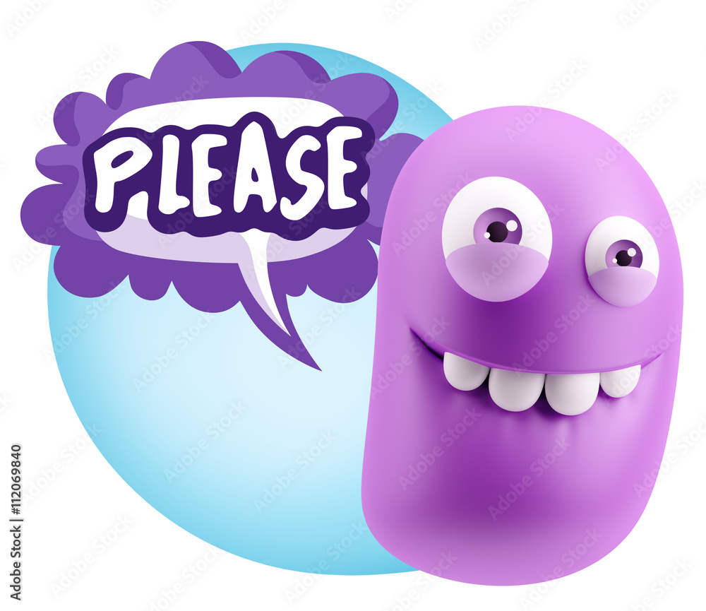3d Illustration Laughing Character Emoji Expression saying Pleas 3d Illustration Laughing Character Emoji Expression saying Pleas