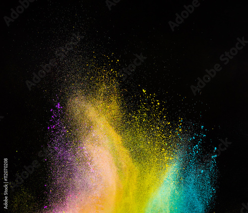 Freeze motion of colored dust explosion.