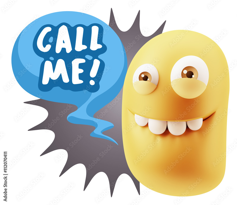 3d Illustration Laughing Character Emoji Expression saying Call 3d Illustration Laughing Character Emoji Expression saying Call