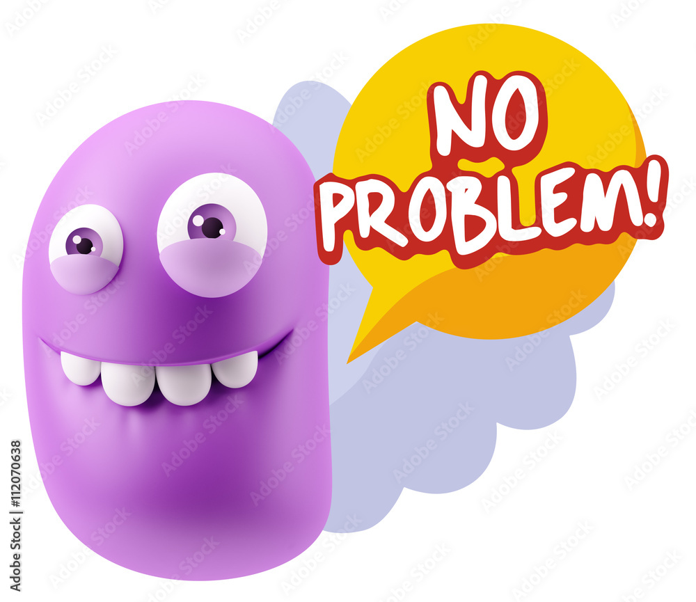 3d Rendering Smile Character Emoticon Expression saying No Probl 3d Rendering Smile Character Emoticon Expression saying No Probl