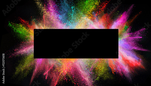 Freeze motion of colored dust explosion.