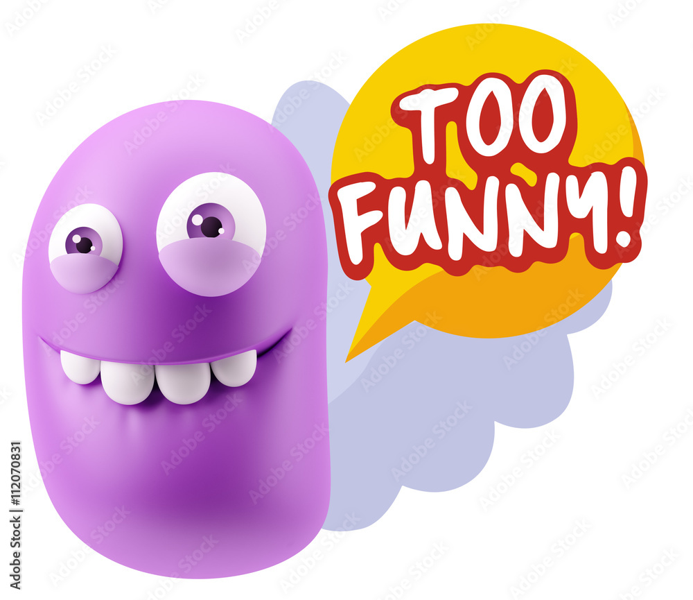 3d Rendering Smile Character Emoticon Expression saying Very Fun 3d Rendering Smile Character Emoticon Expression saying Very Fun