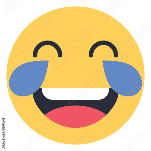 Face with tears of joy - Flat Emoticon design | Emojilicious photo