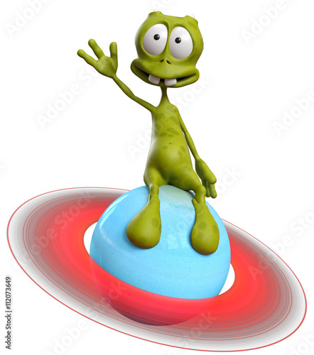 Fototapeta Naklejka Na Ścianę i Meble -  alien cartoon uranus