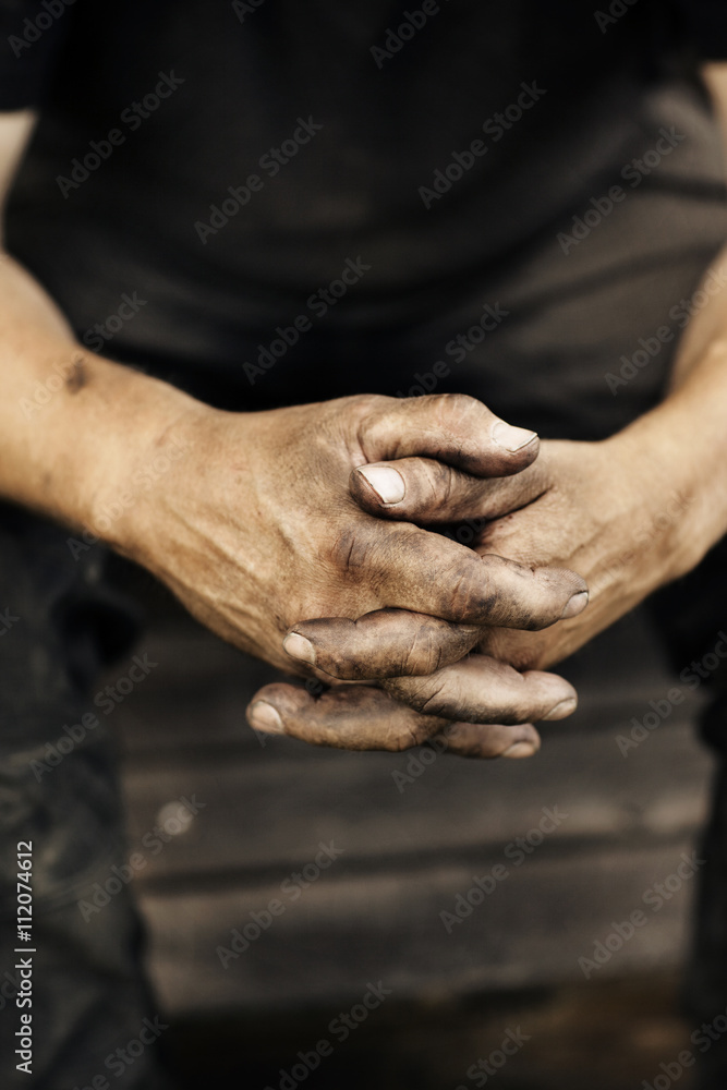 Close-up of mans hands Close-up of mans hands