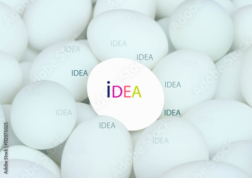 Business concept background, White area outstanding from blue eggs background.