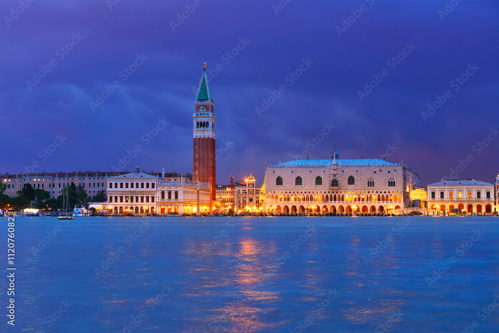San Marco square in the evening, Venice, Italy