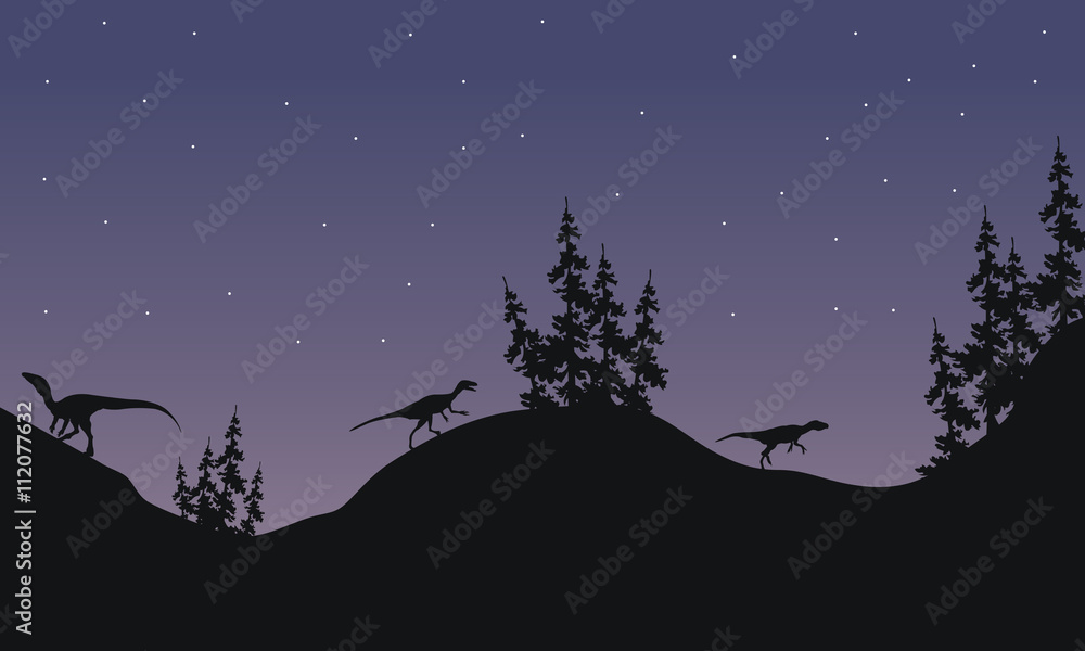Silhouette of Eoraptor with star Silhouette of Eoraptor with star