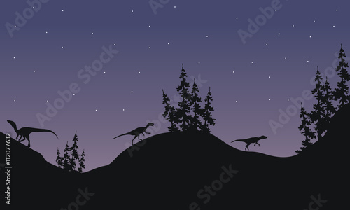 Silhouette of Eoraptor with star