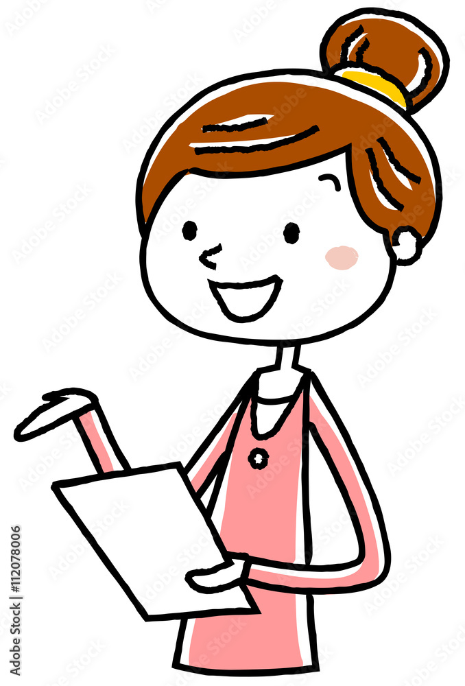 イラスト素材 書類を持って話す若い女性 Stock Vector Adobe Stock イラスト素材 書類を持って話す若い女性 Stock Vector Adobe Stock