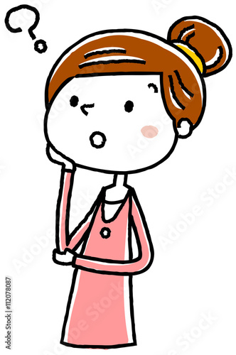 Wallpaper Mural イラスト素材：若い女性　疑問
 Torontodigital.ca