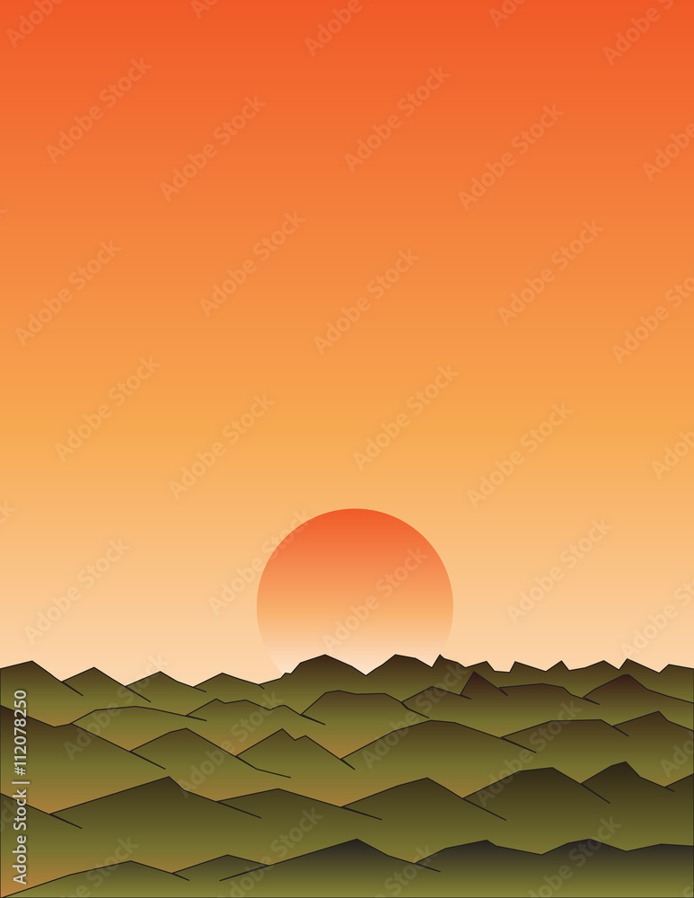 Obraz premium sunset with mountains