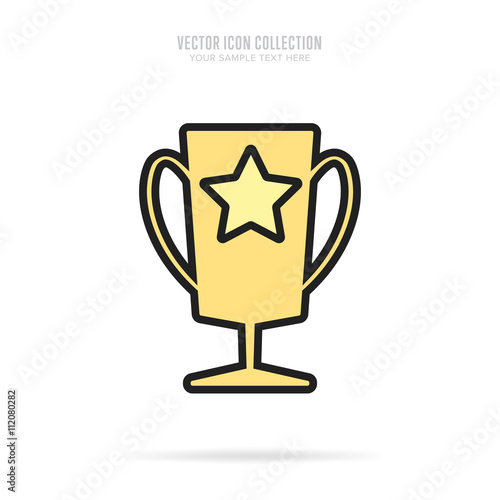 Awar icon vector isolated on white background. Flat design style. Trophy vector.