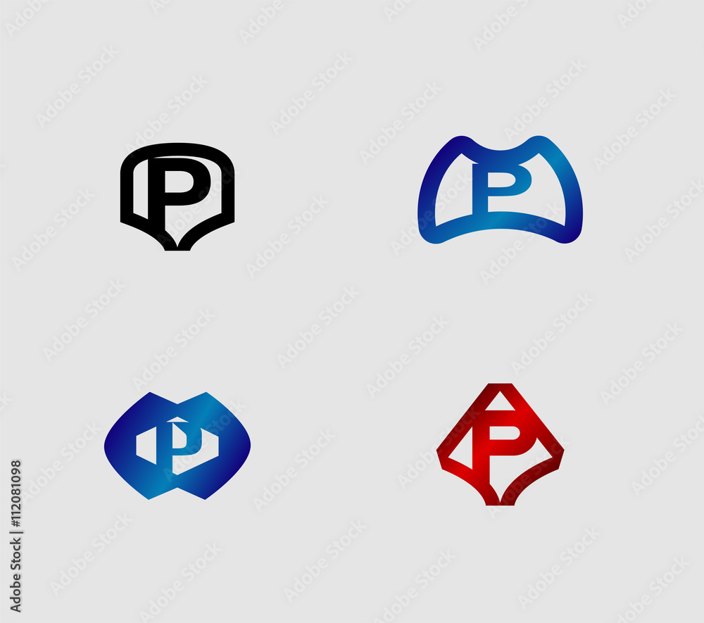 Letter p Alphabetical Logo Design Concepts
