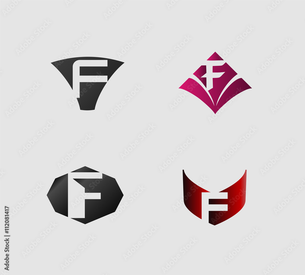 Set of letter F logo
