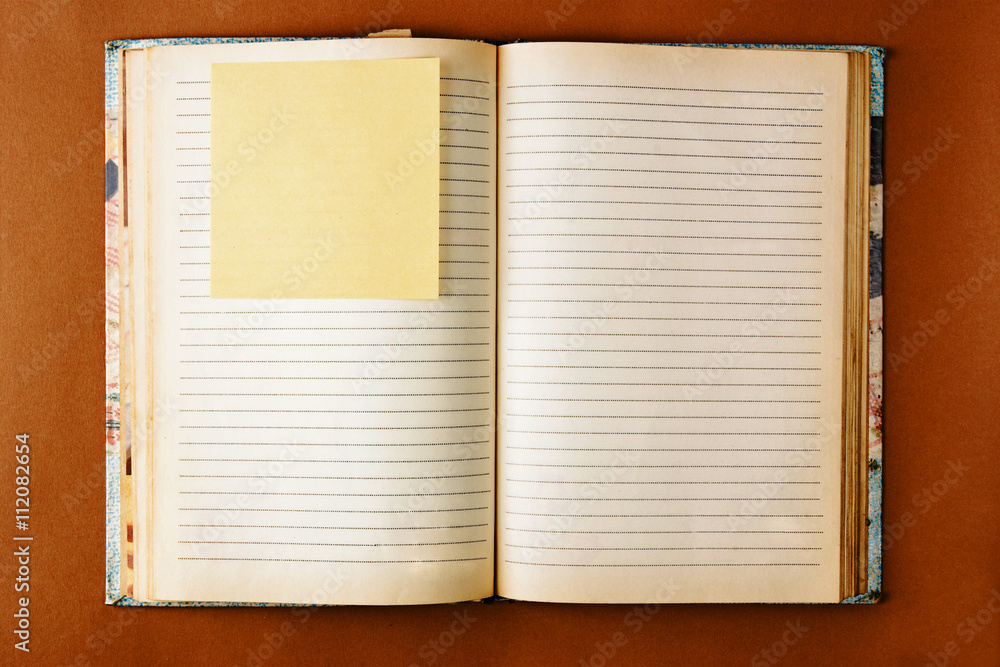 Old notebook with stained pages design Old notebook with stained pages design