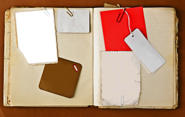 Old notebook with stained pages design