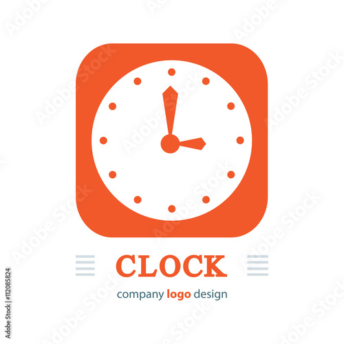 clock logo  orange color