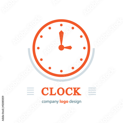 clock logo template orange color