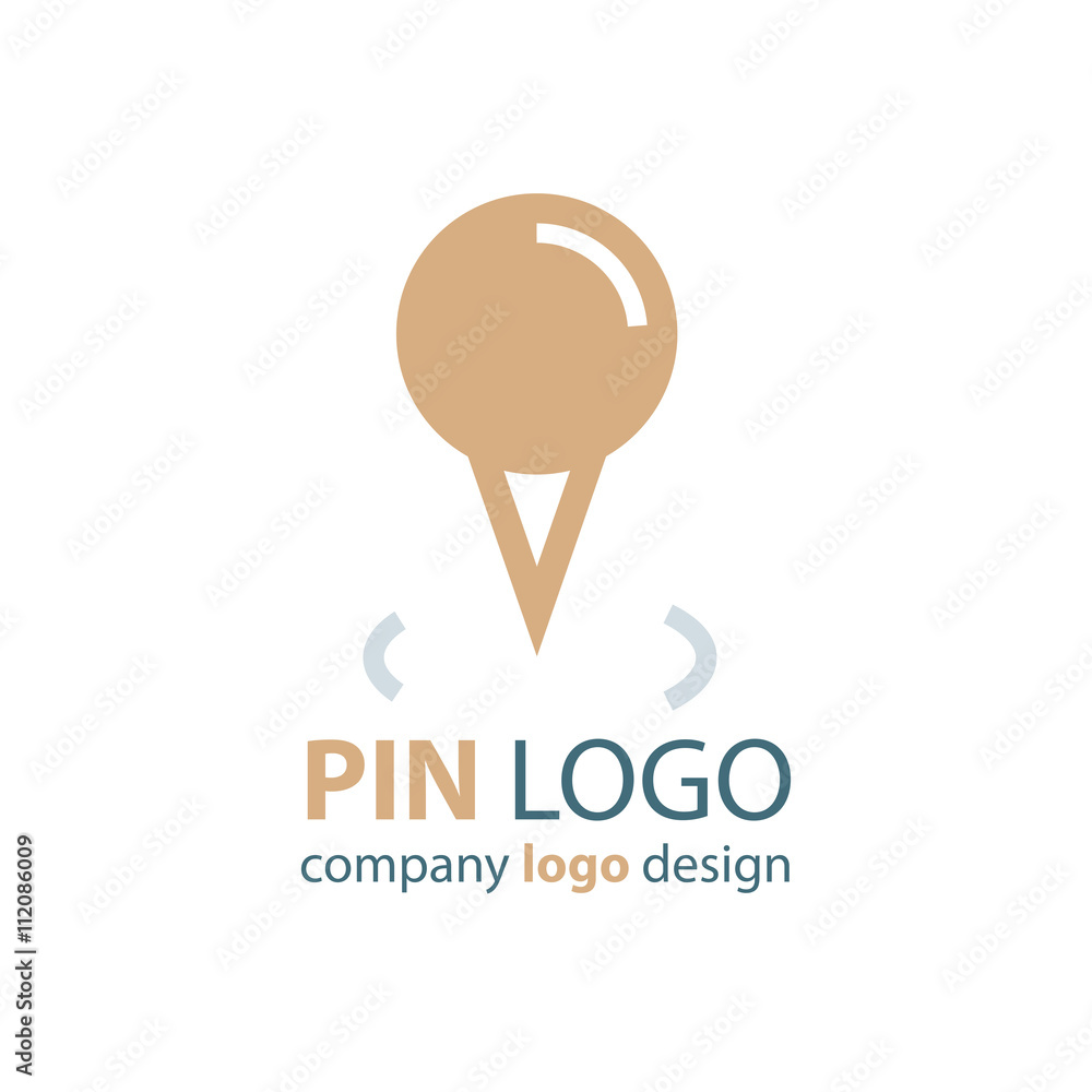 pin logo design brown color pin logo design brown color