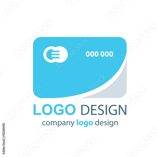 card logo  blue design