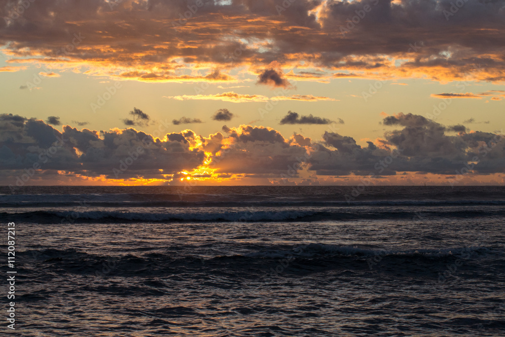 Obraz premium Coucher de soleil, ile de la Réunion