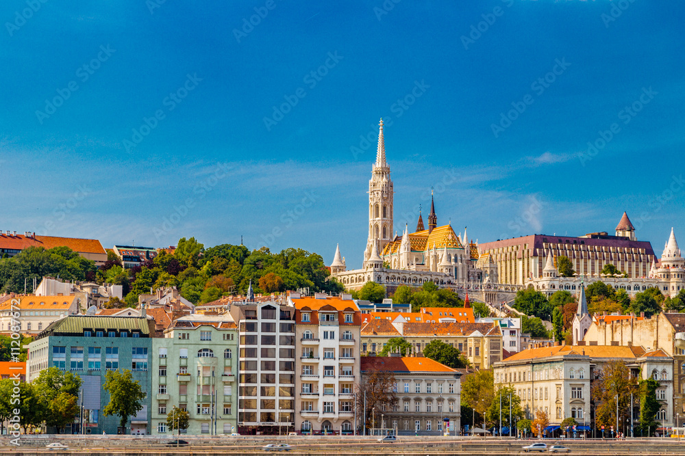 buildings of Budapest on Danube