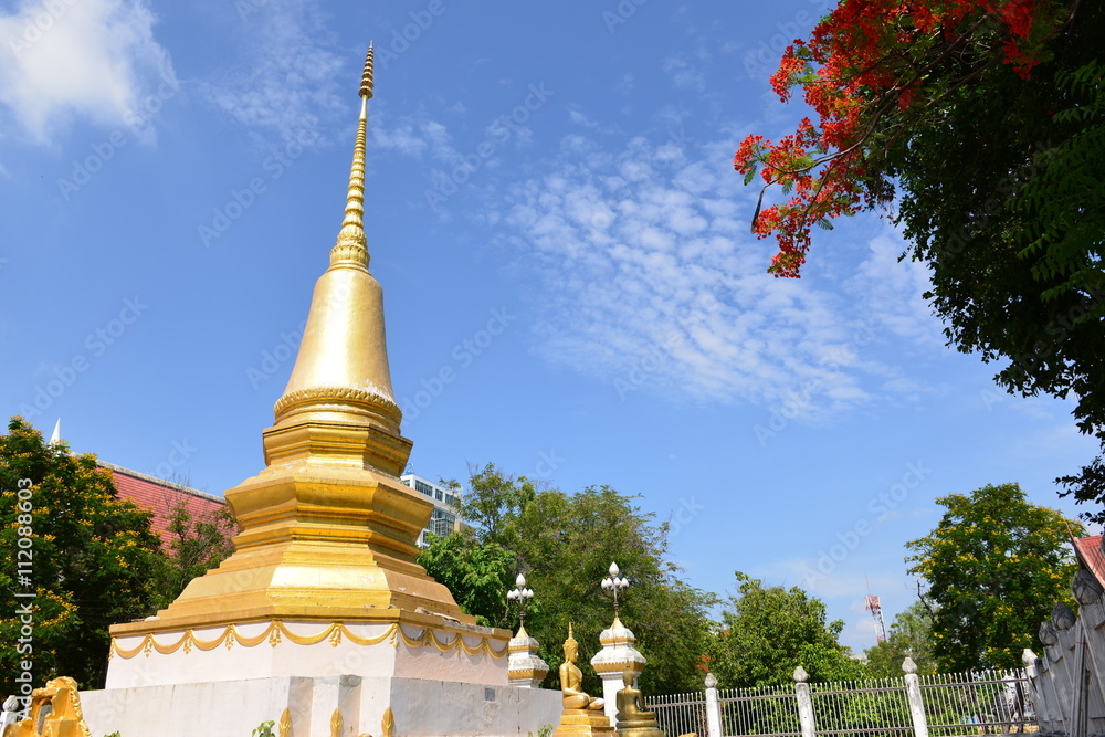 Fototapeta premium Beautiful pagoda in temple. Wat Bun, Korat Thailand