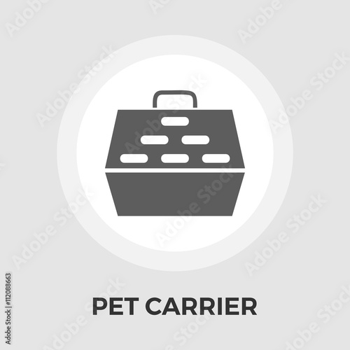 Pet carrier vector flat icon