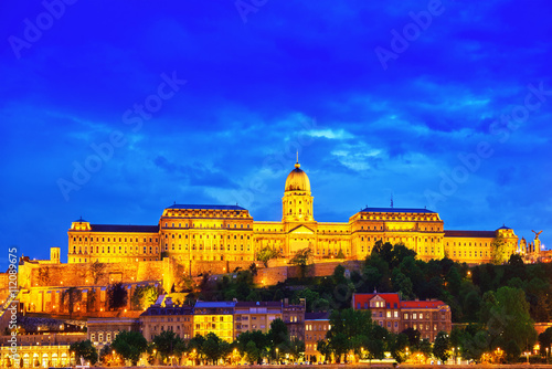 Budapest Royal Castle at night time. Hungary photo