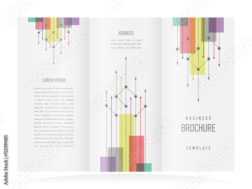 business brochure design template lines arrows colored