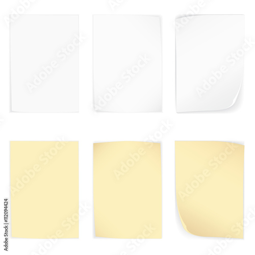 Yellow and whire stick blank note paper set
