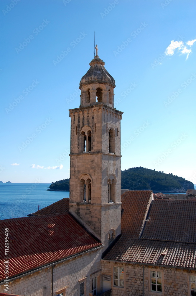 The bell tower of the Catholic Church, Dubrovnik, Croatia