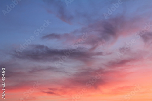 Natural background of the colorful sky and cloud  During the time sunrise and sunset