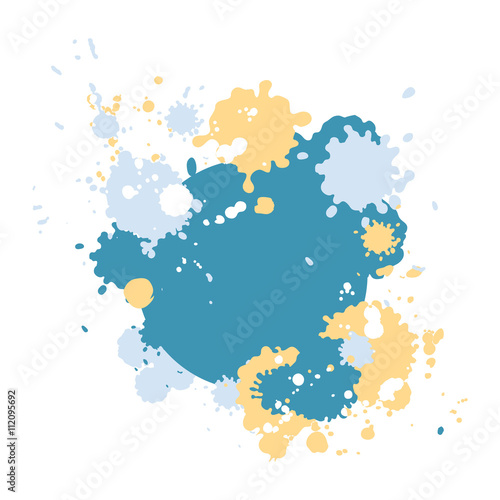 Abstract colorful background with vector bright pait blots. Modern abstract template.